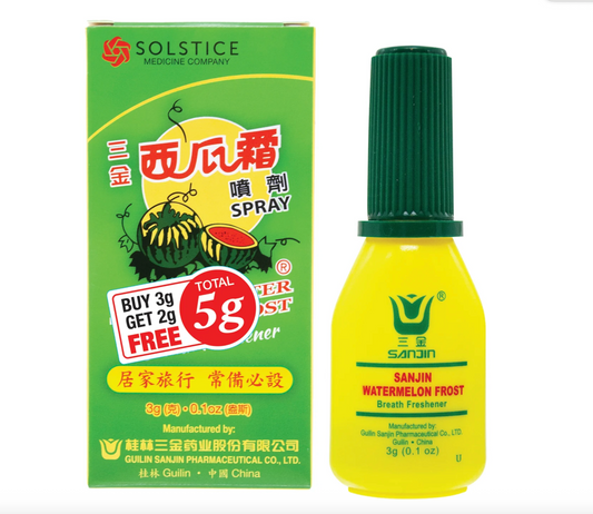 Sanjin Watermelon Frost Spray – Herbal Oral Spray for Heat, Swelling & Breath Freshening