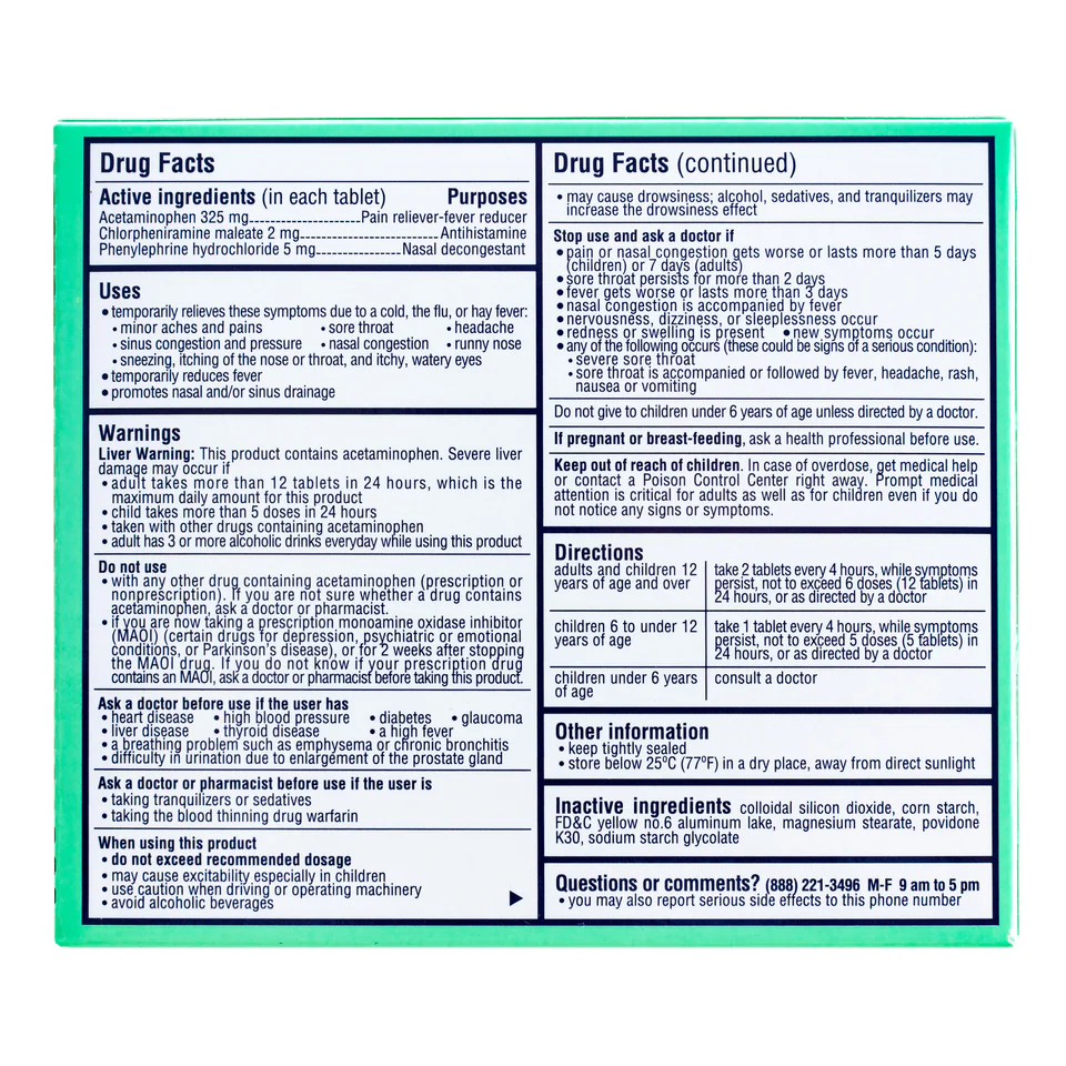 Coltalin Cold Tablets (Adults) – 36 Tablets